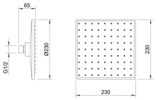 Верхний душ Berges Nardis S 23см хром 072001